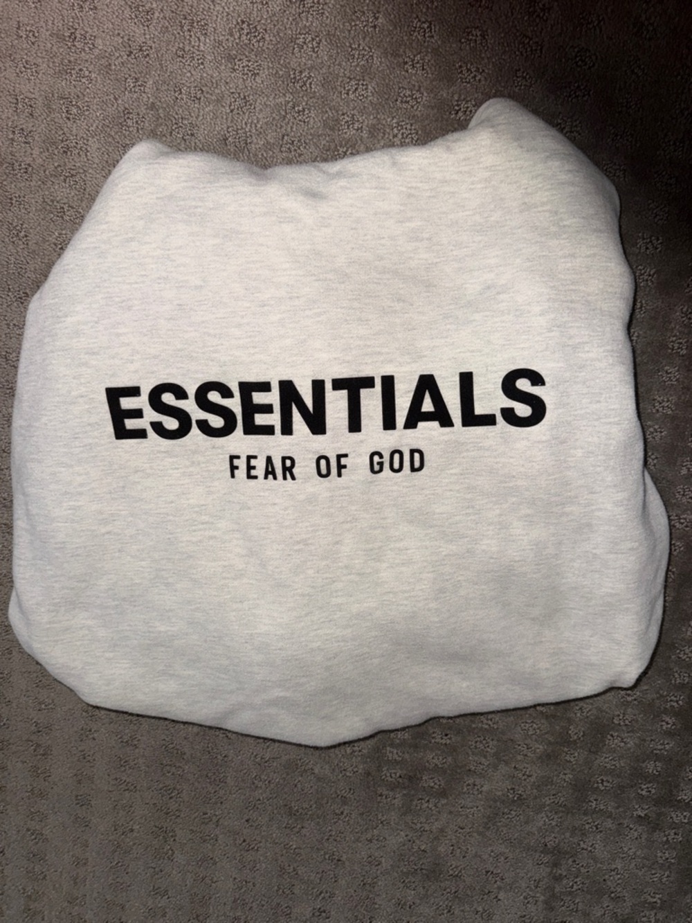 Essentials Hoodie in Heather Gray with Embossed Neck Label